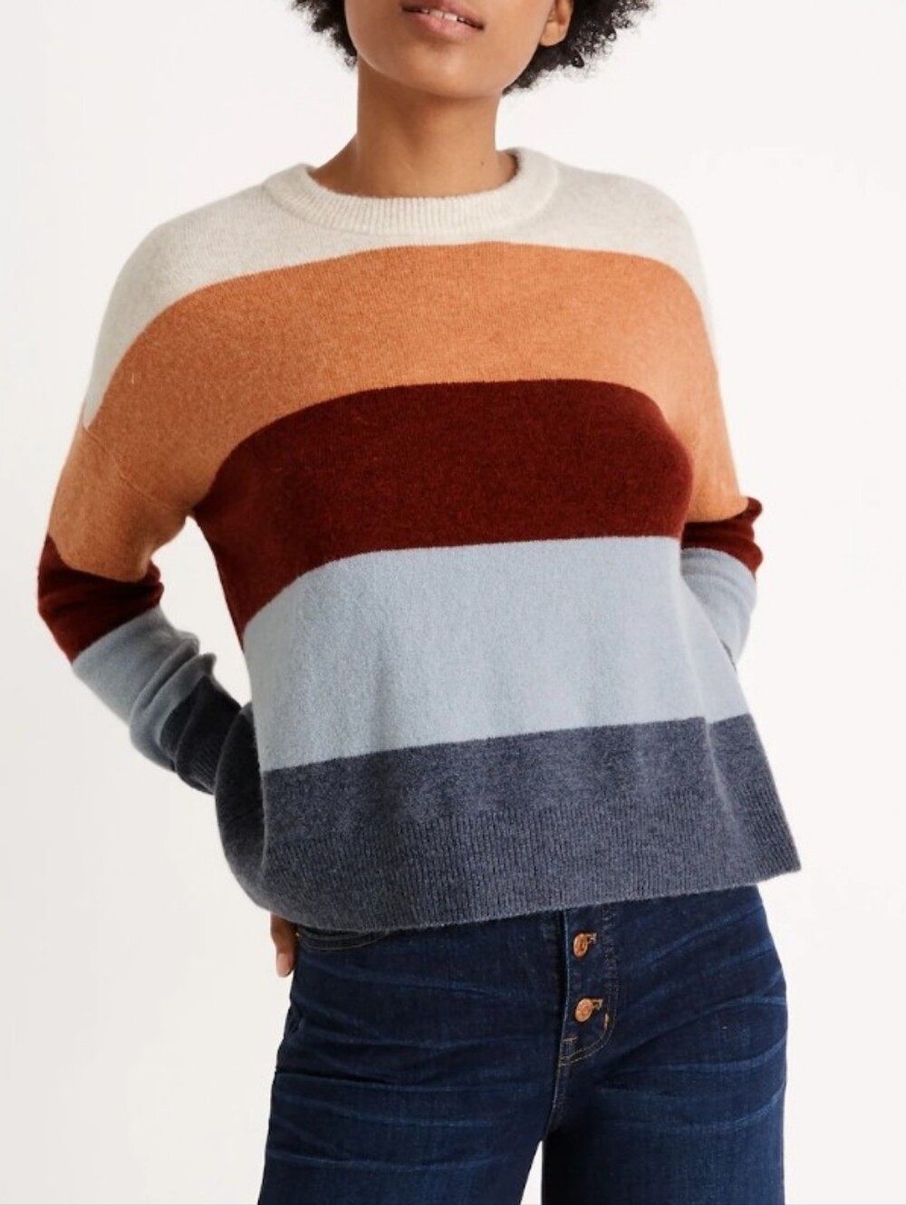 Madewell Crofton Striped Pullover Sweater in Coziest Yarn